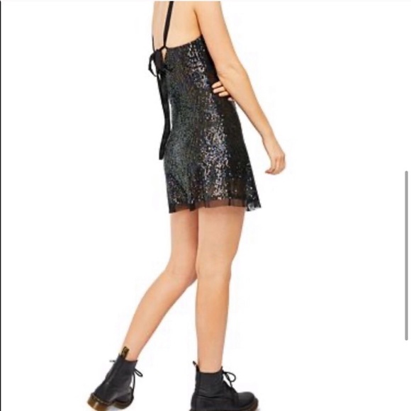 NWT Free People Gold Rush Mini Dress Black XS - Picture 10 of 13